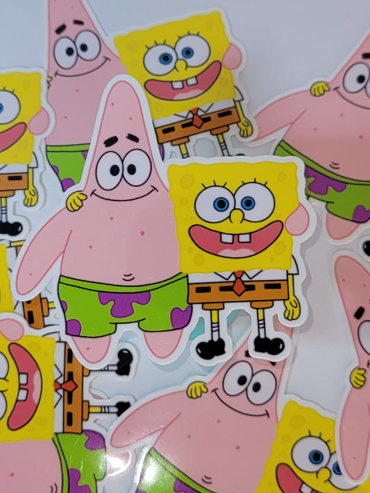 Spongebob and Patrick Waterproof Sticker